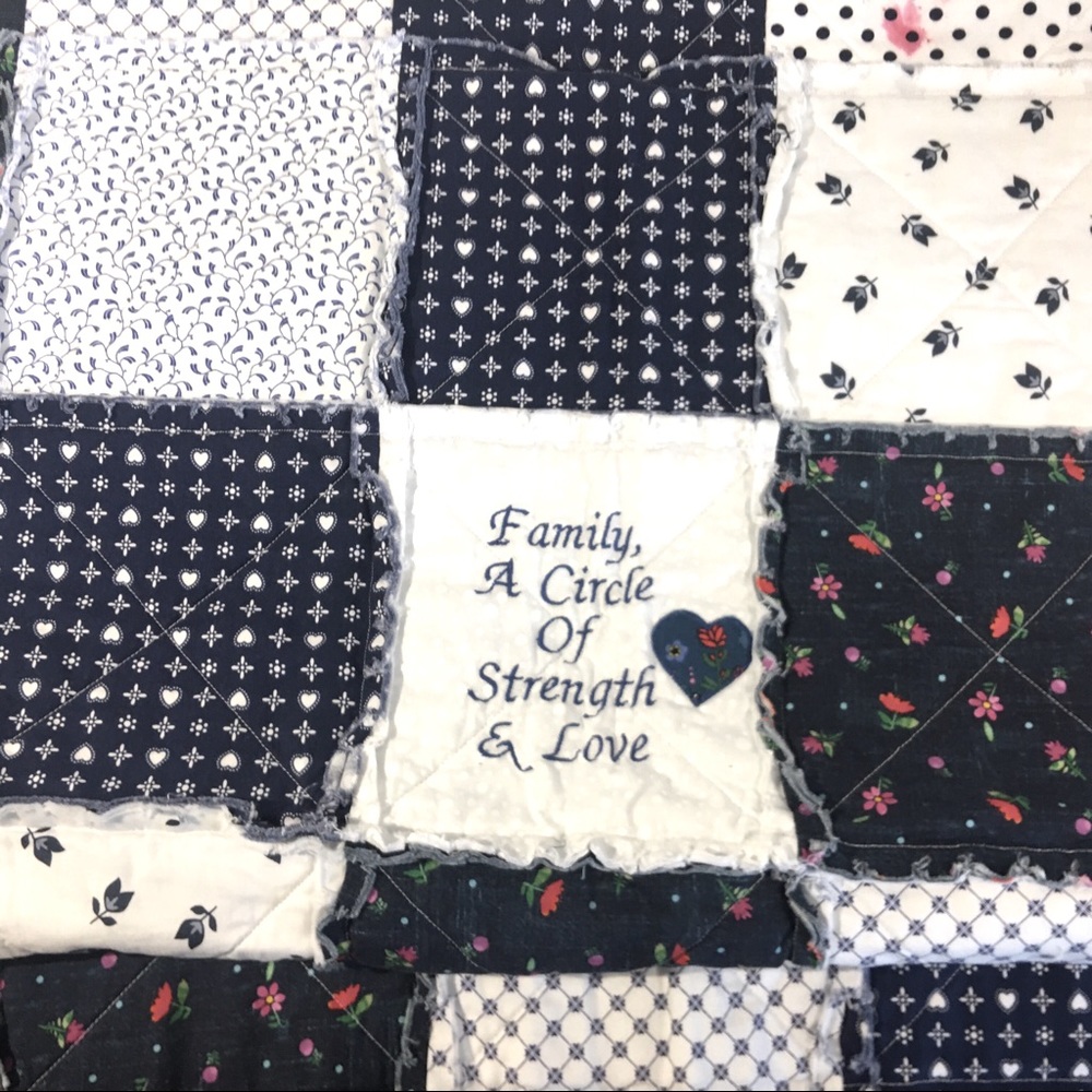 Patchwork Family Love Quilt, 4 X 3.5’